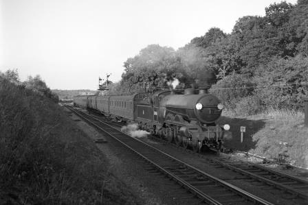 BR(S) Brighton Atlantic class 32426 'St. Alban's Head' at St Margarets Junction, East Grinstead, West Sussex with the 5.40pm London Bridge - Brighton service on 31  Jul 1952 - C.A.K. Saunders [159041]