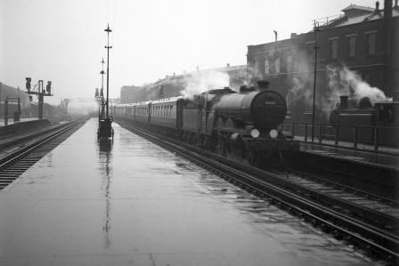 BR(S) Brighton Atlantic class 32425 'Trevose Head' at Brighton Station, East Sussex with the "RCTS Brighton Works Centenary" Rail Tour on Sunday 19 Oct 1952 - C.A.K. Saunders [159053]