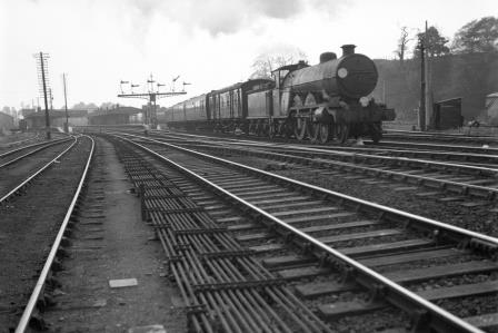 BR(S) Brighton Atlantic class 32421 'South Foreland' leaving Yeovil Junction Station, Somerset with the 4.05pm Yeovil Town - Salisbury service in Apr 1953 - C.A.K. Saunders [159068]
