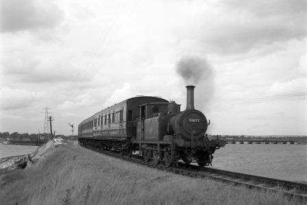 BR(S) Terrier class 32677 near Langstone Bridge, Hampshire with a Havant - Hayling Island service circa 1954 - C.A.K. Saunders [159148]