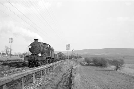 BR(S) K class 32337 near Southerham Junction, East Sussex with an up Freight service on Easter Saturday 09 Apr 1955 - C.A.K. Saunders [159168]