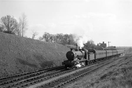 BR(S) K class 32342 leaving Horsted Keynes Station, West Sussex circa 1954 - C.A.K. Saunders [159171]