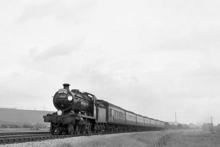 BR(S) K class 32337 near Beeding Cement Works, Bramber, West Sussex with the "SLS The Stephenson Special" Rail Tour on Tuesday 23 Jun 1956 - C.A.K. Saunders [159188]
