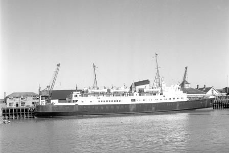 'SS Brighton' at Newhaven Harbour, East Sussex with a Dieppe service on Bank Holiday Monday 30 May 1955 - J.H.W. Kent [200053]