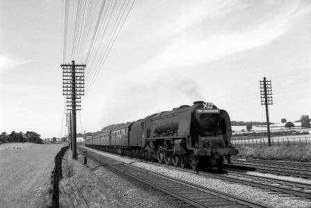 BR(M) Coronation (Semi) class 46242 'City of Glasgow' near Tring, Hertfordshire with the "The Caledonian" Glasgow Central - London (Euston) on Monday 20 Jul 1959 - J.H.W. Kent [200299]