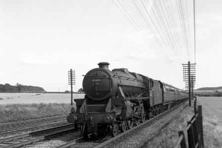 BR(M) 5MT class 45405 near Tring, Hertfordshire with a Northbound service on Monday 20 Jul 1959 - J.H.W. Kent [200309]