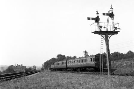 BR(S) H class 31329 at Ashurst Junction, West Sussex with an Oxted - Tunbridge Wells West service on Saturday 12 Sep 1959 - J.H.W. Kent [200422]