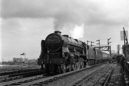 BR(M) Royal Scot class 46139 'The Welch Regiment' at Derby Junction, Derbyshire with a Northbound service on Thursday 25 Aug 1960 - J.H.W. Kent [200488]