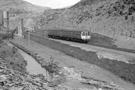 BR(W) Class 103 at Blaenau Ffestiniog, Gwynedd with the 2.05pm Llandudno - Blaenau Ffestiniog service on Thursday 31 May 1973 - J. Scrace [233300]