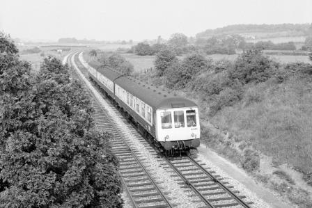 BR(W) Class 119 B.585 at Ledbury, Herefordshire with the 10.30am Hereford - Worcester service on Saturday 20 May 1978 - J. Scrace [233449]