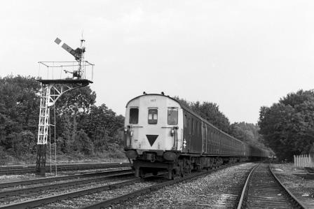 BR(S) Class 205 1117 at Oxted, Surrey with an Empty Stock Working on Monday 17 Jul 1978 - J. Scrace [233476]