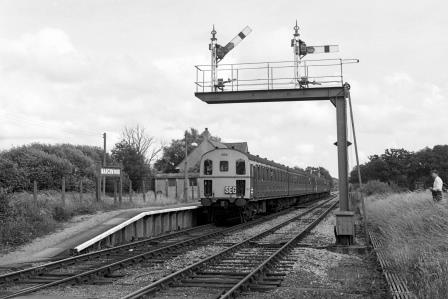 BR(S) Class 207 1306 & BR(S) Class 207 1313 at Marchwood Station, Hampshire with the "SEG The Marchwood Volunteer" Rail Tour on Saturday 22 Jul 1978 - J. Scrace [233480]
