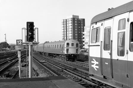 BR(S) Class 207 1315 at East Croydon, Greater London with the 5.38pm Victoria - Uckfield & East Grinstead service on Monday 21 Aug 1978 - J. Scrace [233491]