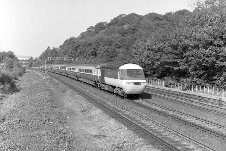 BR(M) Class 43 at Chesterfield, Derbyshire with the 12.37pm Newcastle - Plymouth service on Monday 13 Sep 1982 - J. Scrace [233618]