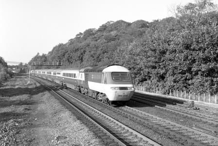 BR(M) Class 43 253056 at Chesterfield, Derbyshire with the 2.37pm Newcastle - Plymouth service on Monday 13 Sep 1982 - J. Scrace [233620]