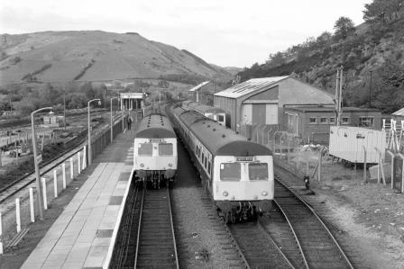 BR(W) Class 120 & Class 120 & Class 101 at Machynlleth Station, Powys on Saturday 26 May 1984 - J. Scrace [233650]