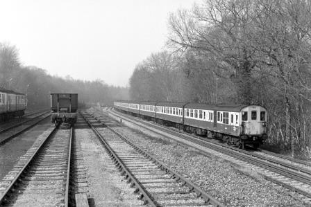 BR(S) Class 202 1012 at Mountfield Sidings, East Sussex with the 9.45am Charing Cross - Hastings service on Saturday 15 Mar 1986 - J. Scrace [233726]