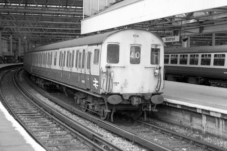 BR(S) Class 205 1114 & BR(S) Class 205 1131 at Waterloo Station, Greater London with the 10.55am Fareham - Waterloo relief service on Friday 21 Mar 1986 - J. Scrace [233738]