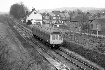 BR(S) Class 121 L135 at Salisbury, Wiltshire with a Route Learning Trip 9.10am Cardiff Canton - Portsmouth Harbour service on Thursday 17 Mar 1988 - J. Scrace [233810]