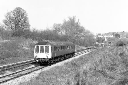 BR(W) Class 121 L135 at Bradford-on-Avon, Wiltshire with a Route Learning Trip 1.40pm Portsmouth Harbour - Cardiff Canton service on Tuesday 05 Apr 1988 - J. Scrace [233816]