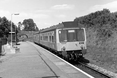 BR(S) Class 108 954 at Lympstone Station, Devon with the 1.12pm Exeter St Davids - Exmouth service on Tuesday 10 Jul 1990 - J. Scrace [233936]