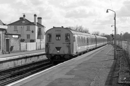 NSE Class 205 205032 at Reigate Station, Surrey with the 9.10am Tonbridge - Reigate service on Thursday 24 Mar 1994 - J. Scrace [234018]
