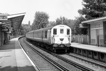 NSE Class 205 205032 at Hurst Green Station, East Sussex with the 12.04pm Oxted - Uckfield service on Tuesday 12 Jul 1994 - J. Scrace [234059]