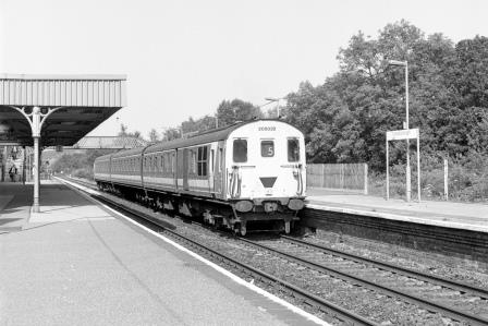 NSE Class 205 205032 at Crowborough Station, East Sussex with the 4.04pm Oxted - Uckfield service on Tuesday 12 Jul 1994 - J. Scrace [234061]