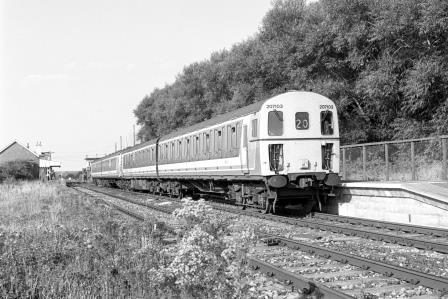 NSE Class 205 205101 & NSE Class 207/1 207103 at Appledore Station, East Sussex with the 5.17am Ashford - Hastings service on Sunday 14 Aug 1994 - J. Scrace [234068]