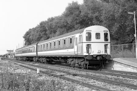 NSE Class 207/2 207201 at Appledore Station, East Sussex with the 5.22pm Ashford - Hastings service on Tuesday 01 Aug 1995 - J. Scrace [234097]