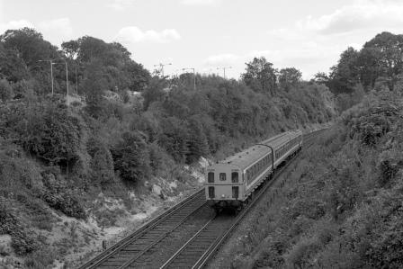 NSE Class 207/2 207203 at Falmer, East Sussex with the 9.48am Ashford - Brighton service on Saturday 22 Jul 1995 - J. Scrace [234099]