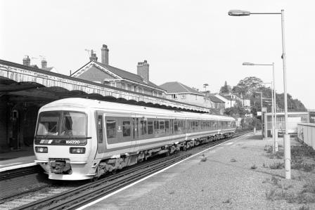 NSE Class 166 166220 at Earlswood Station, Surrey with the 11.03am Gatwick Airport - Reading service on Tuesday 10 Oct 1995 - J. Scrace [234105]