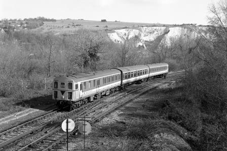 NSE Class 207/2 207203 at Lewes, East Sussex with the 11.48am Brighton - Ashford International service on Wednesday 28 Feb 1996 - J. Scrace [234109]