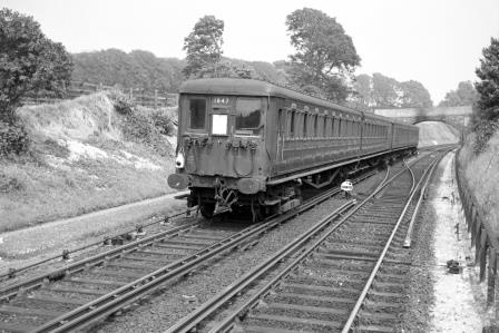 BR(S) Class 2-NOL 1847 at Falmer, East Sussex with the 3.44pm Brighton - Ore service on Tuesday 08 Jul 1958 - J. Scrace [234145]