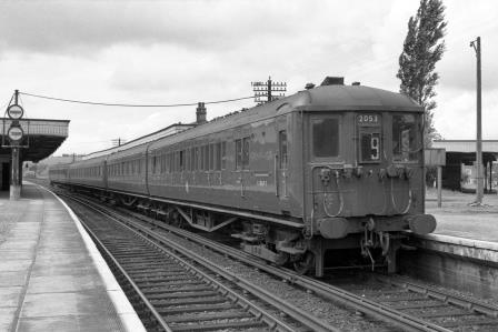 BR(S) Class 2-BIL 2053 at Christ's Hospital Station, West Sussex with a Bognor Regis - Three Bridges service on Bank Holiday Monday 26 May 1958 - J. Scrace [234149]
