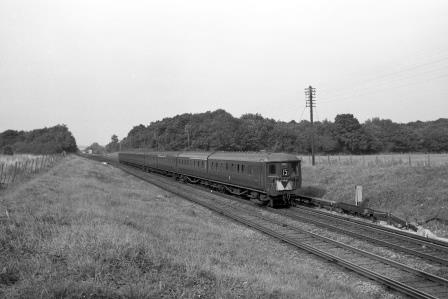BR(S) Class 2-BIL 2082 near Hassocks, West Sussex with the 3.14pm London Bridge - Brighton service on Thursday 03 Sep 1964 - J. Scrace [234157]