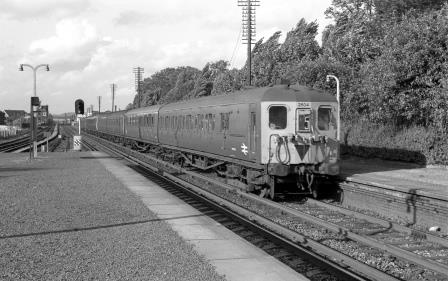 BR(S) Class 2-HAL 2604 at Horley Station, Surrey with the 4.00pm London Bridge - Brighton service on Monday 23 Sep 1968 - J. Scrace [234174]