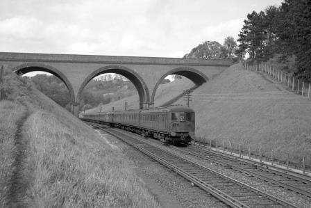 BR(S) Class 6-PUL 3009 at Merstham, Greater London with the 3.45pm Victoria - Hastings & Ore service on Saturday 10 May 1958 - J. Scrace [234235]
