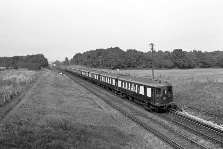 BR(S) Class 5-BEL 3053 near Hassocks, West Sussex with the 3.00pm Victoria - Brighton "Brighton Belle" on Thursday 03 Sep 1964 - J. Scrace [234263]