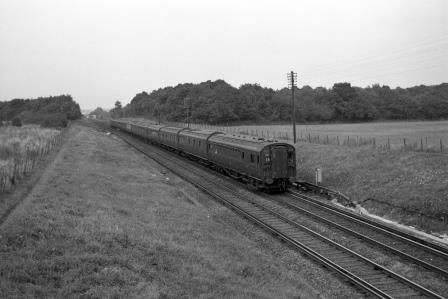BR(S) Class 4-RES 3068 near Hassocks, West Sussex with the 3.25pm Victoria - Littlehampton service on Thursday 03 Sep 1964 - J. Scrace [234273]