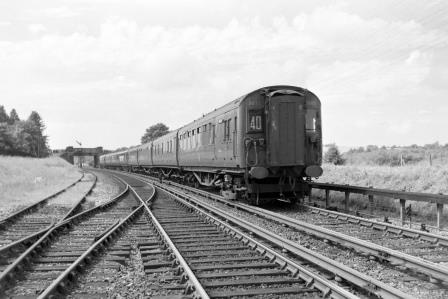 BR(S) Class 4-BUF 3082 at Christ's Hospital, West Sussex with the 9.54am Bognor Regis - Victoria service on Sunday 29 Jun 1958 - J. Scrace [234277]