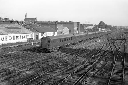 BR(S) Class 4-COR 3111 at Wimbledon, Greater London with the 10.50am Waterloo - Portsmouth Harbour service on Monday 21 Oct 1963 - J. Scrace [234285]