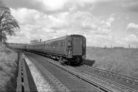 BR(S) Class 4-COR 3120 at Baker's Crossing, Horsham, West Sussex with the 9.54am Bognor Regis - Victoria service on Saturday 02 May 1959 - J. Scrace [234291]