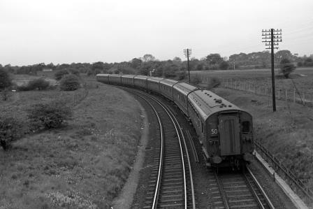 BR(S) Class 4-COR 3126 at Mitcham Junction, Greater London with the 5.02pm Victoria - Littlehampton service on Thursday 16 May 1963 - J. Scrace [234297]