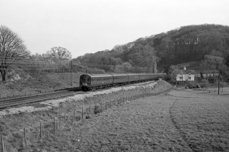 BR(S) Class 4-SUB 4715 at Patcham Tunnel, East Sussex with the 5.10pm Brighton - Victoria service on Wednesday 10 May 1961 - J. Scrace [234329]