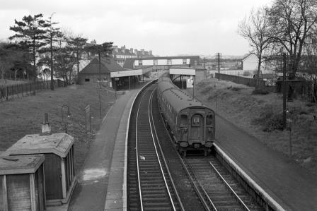 BR(S) Class 4-CEP 7144 near Beckenham Hill Station, Greater London with the 10.30am Victoria - Dover Marine Boat Train on Sunday 21 Apr 1963 - J. Scrace [234369]