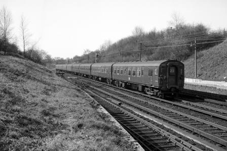 BR(S) Class 4-CEP 7200 at Holmwood, Surrey with the 9.23am Portsmouth Harbour - Victoria service on Sunday 28 Mar 1965 - J. Scrace [234373]