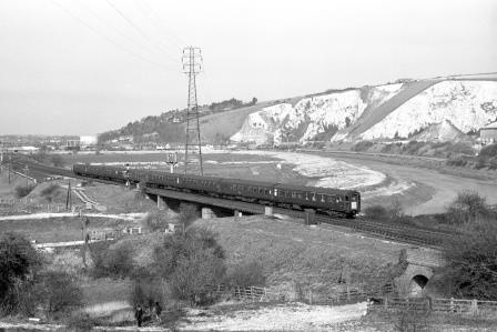 BR(S) Class 4-CIG 7317 at Southerham Junction, East Sussex with the 12.45pm Victoria - Ore service on Sunday 19 Mar 1967 - J. Scrace [234389]