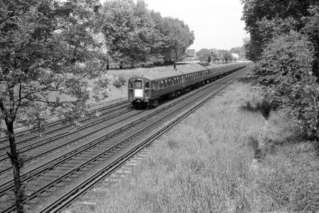 BR(S) Class 4-CIG 7329 at Wandsworth Common, Greater London with the 10.45am Victoria - Ore service on Saturday 28 May 1966 - J. Scrace [234394]