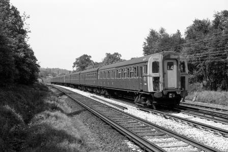 BR(S) Class 4-VEP 7722 at Balcombe, West Sussex with the 1.45pm Victoria - Brighton service on Friday 31 May 1968 - J. Scrace [234396]